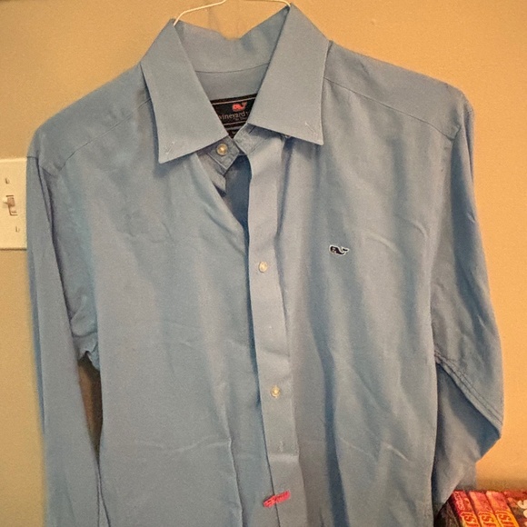 Vineyard Vines Blue Button Down Whale Shirt Size Small(S) - Picture 1 of 2